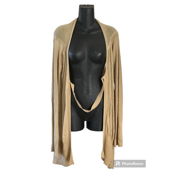 Rick Owens Creatch S/S 08 100% Cashmere beige sweater cardigan